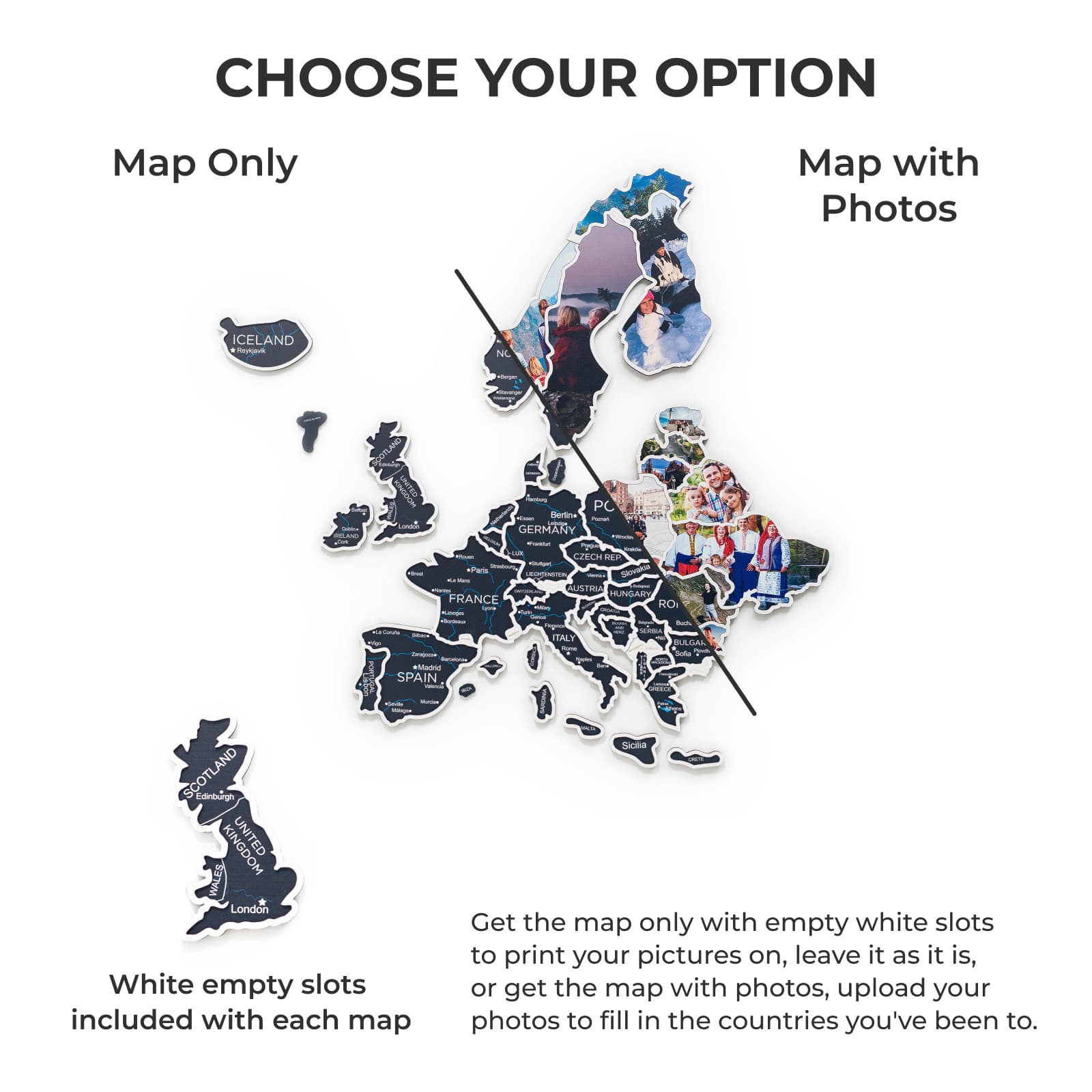 Europe Photo Map Midnight - SJB-DIAMOND ELITES