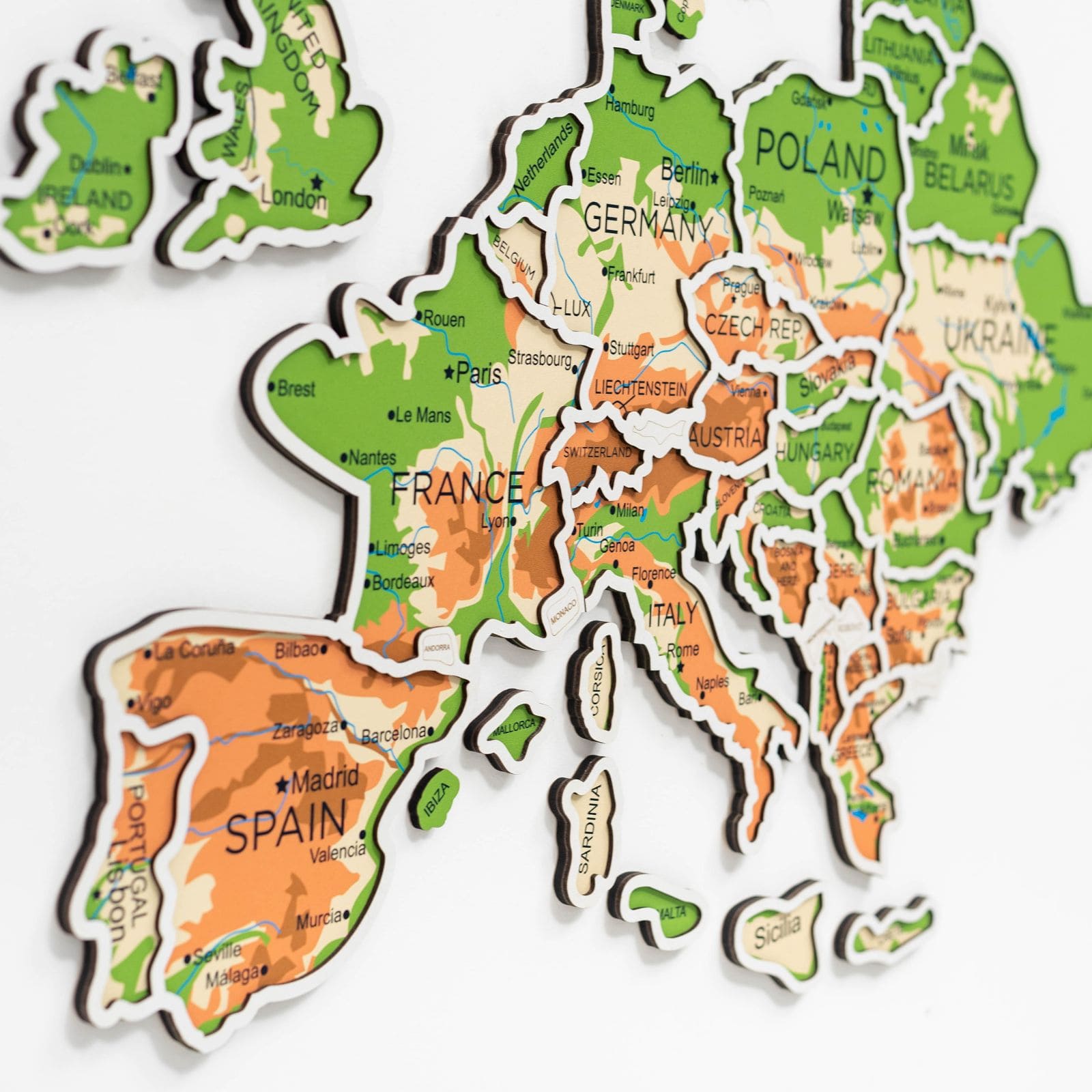 Europe Photo Map Physical - SJB-DIAMOND ELITES