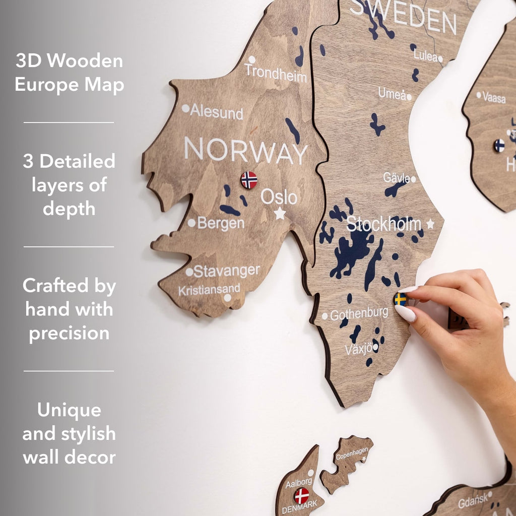 3D Europe Wooden Map Terra Enjoy The Wood
