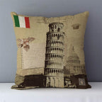European Style Throw Pillow Covers Red London Street Bus Telephone Booth Big Ben Square Cushion Covers For Home Bed Sofa Throw Pillow Covers Red Bus and Telephone Booth Design Cushion Case Cotton Linen Home Sofa Decor 45X45CM Stevvex