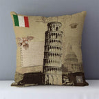 European Style Throw Pillow Covers Red London Street Bus Telephone Booth Big Ben Square Cushion Covers For Home Bed Sofa Throw Pillow Covers Red Bus and Telephone Booth Design Cushion Case Cotton Linen Home Sofa Decor 45X45CM Stevvex