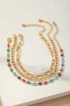 Evil Eye Bracelet Set Gold Chain Layered Protection
