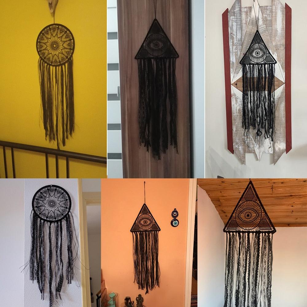 Evil Eye Dream Catcher Home Room Decor Black Room Decoration For  Farmhouse Wind Chimes Moon Dream Catchers For Bedroom Home Decor Wedding Ornament Craft Gift Stevvex