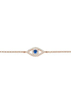 Evil Eye Elliptical Bracelet Blue Rosegold