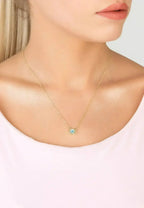 Evil Eye Mother Of Pearl Necklace Cz Gold