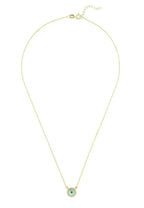 Evil Eye Mother Of Pearl Necklace Cz Gold