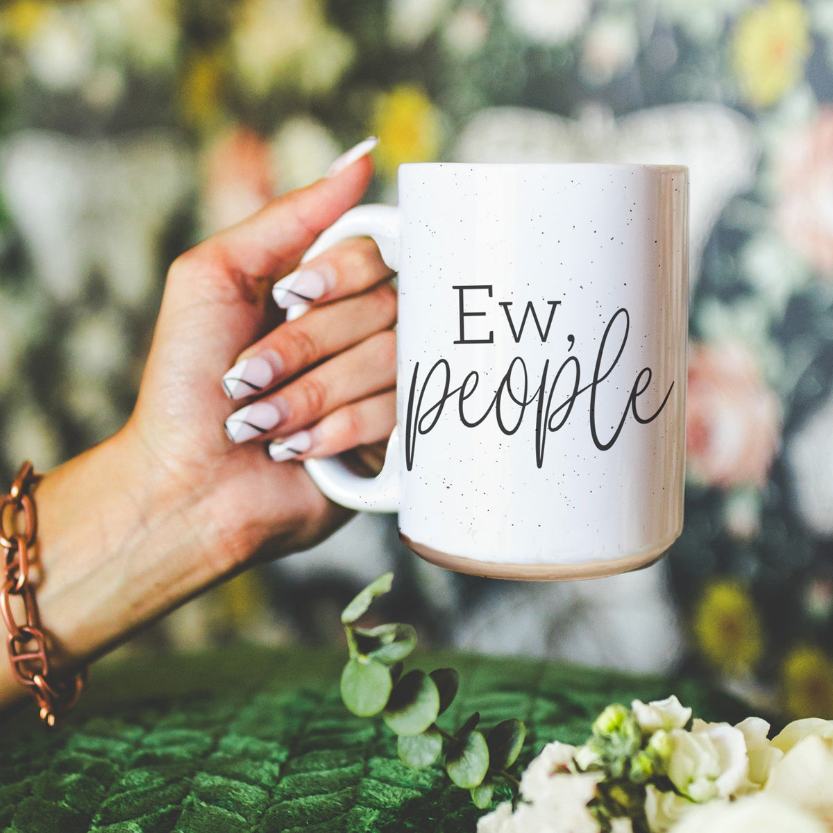 Ew People 16oz Ceramic Coffee Mug Funny Introvert Anti Social Gift BandsCo Straps