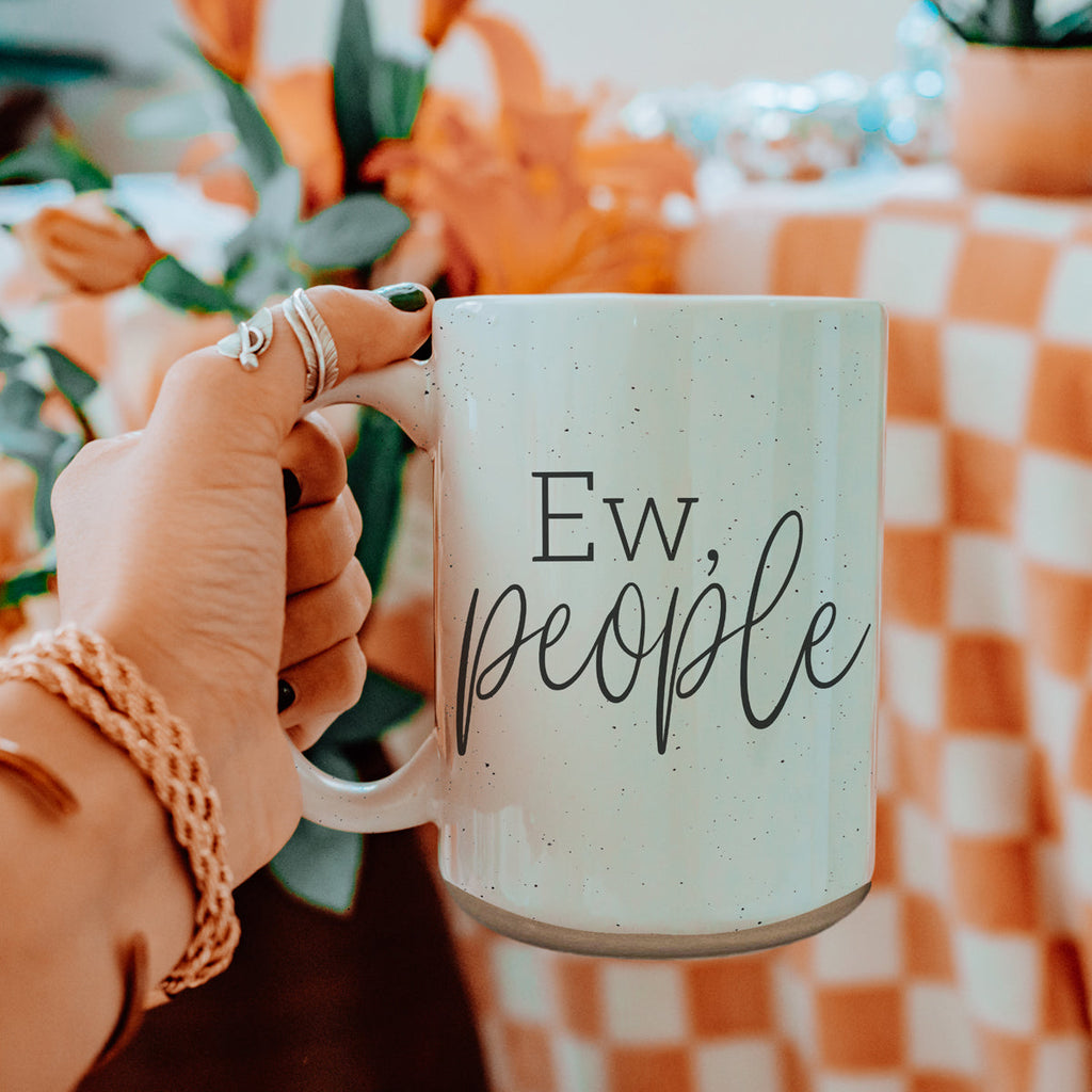 Ew People 16oz Ceramic Coffee Mug Funny Introvert Anti Social Gift BandsCo Straps