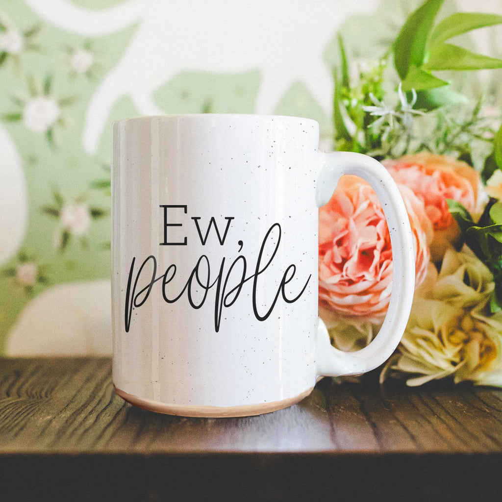 Ew People 16oz Ceramic Coffee Mug Funny Introvert Anti Social Gift BandsCo Straps