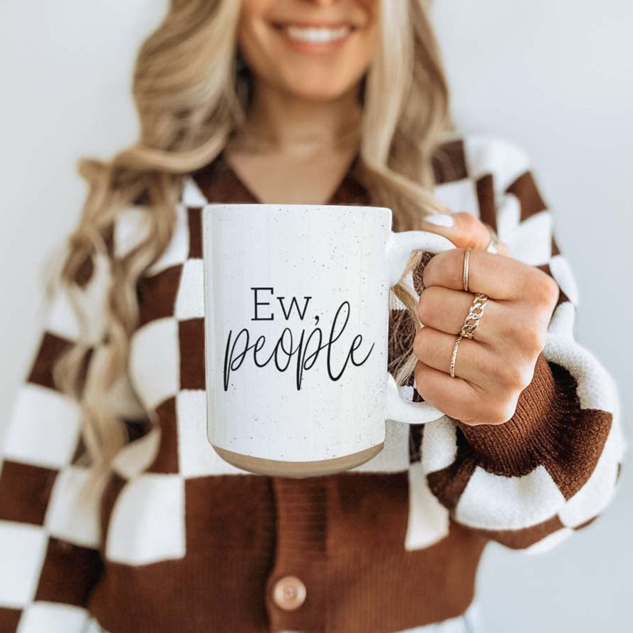 Ew People 16oz Ceramic Coffee Mug Funny Introvert Anti Social Gift BandsCo Straps