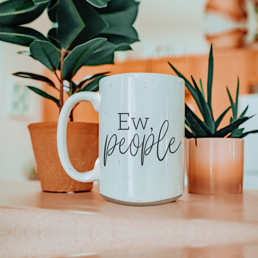 Ew People 16oz Ceramic Coffee Mug Funny Introvert Anti Social Gift BandsCo Straps