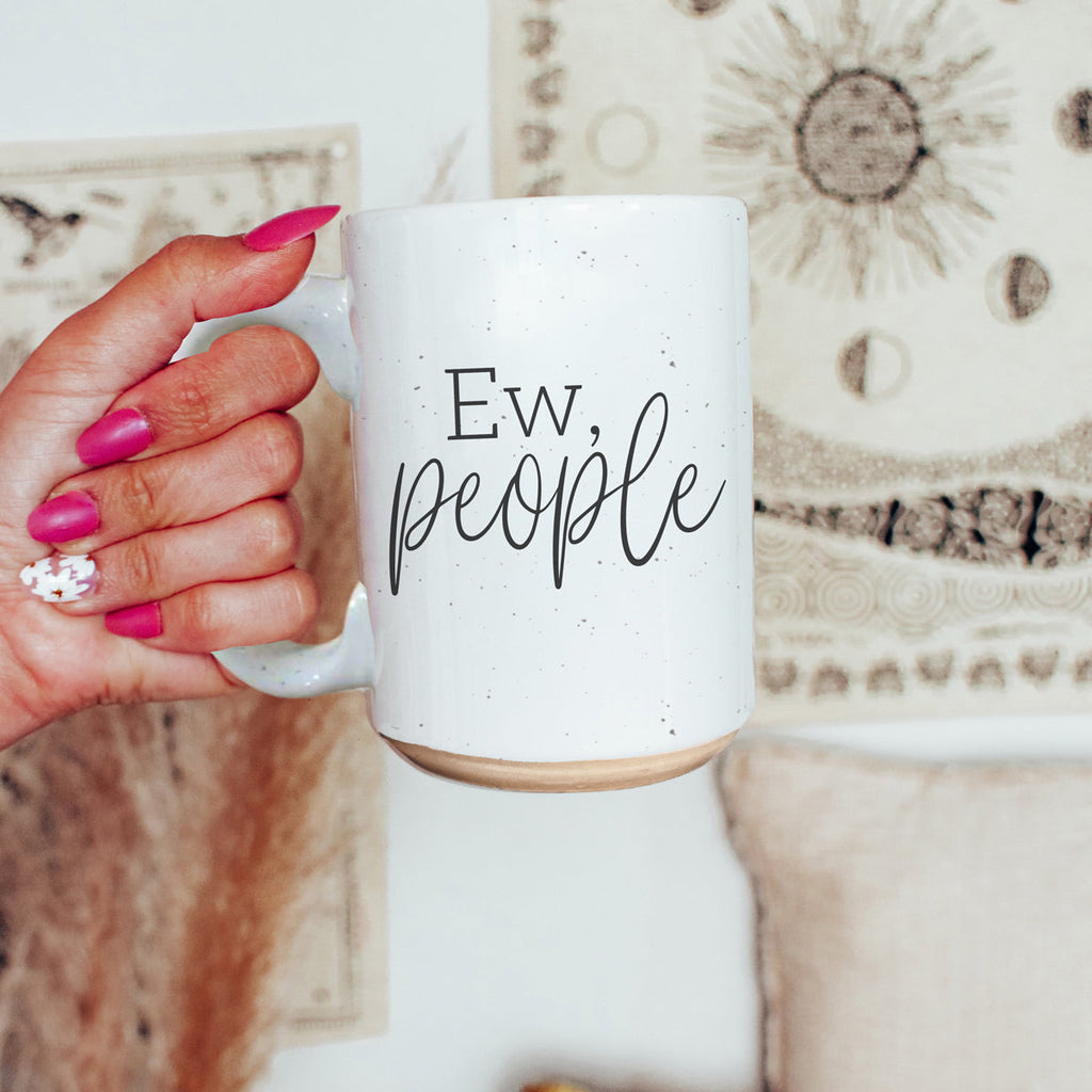 Ew People 16oz Ceramic Coffee Mug Funny Introvert Anti Social Gift BandsCo Straps
