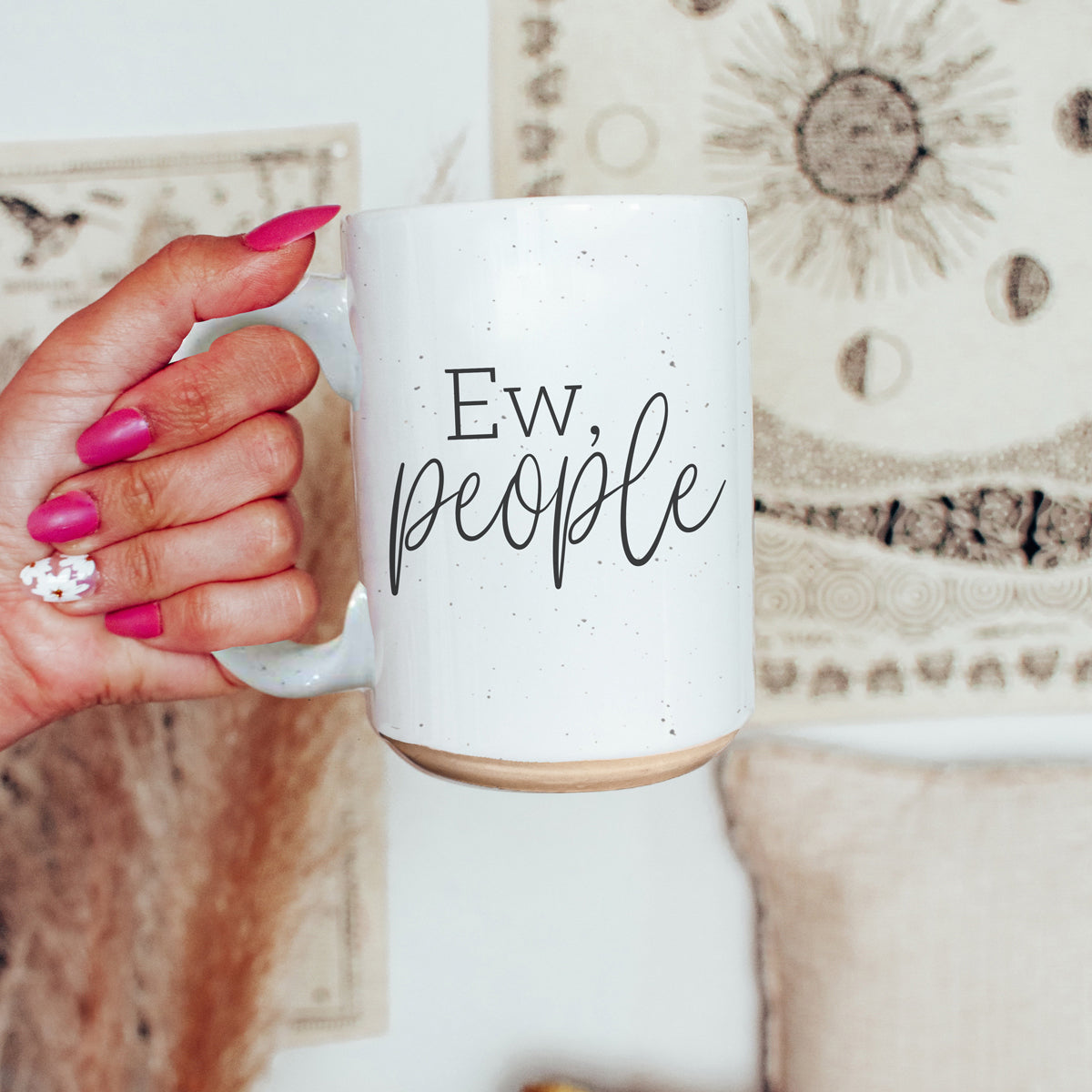 Ew People 16oz Ceramic Coffee Mug Funny Introvert Anti Social Gift BandsCo Straps