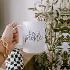 Ew People 16oz Ceramic Coffee Mug Funny Introvert Anti Social Gift BandsCo Straps
