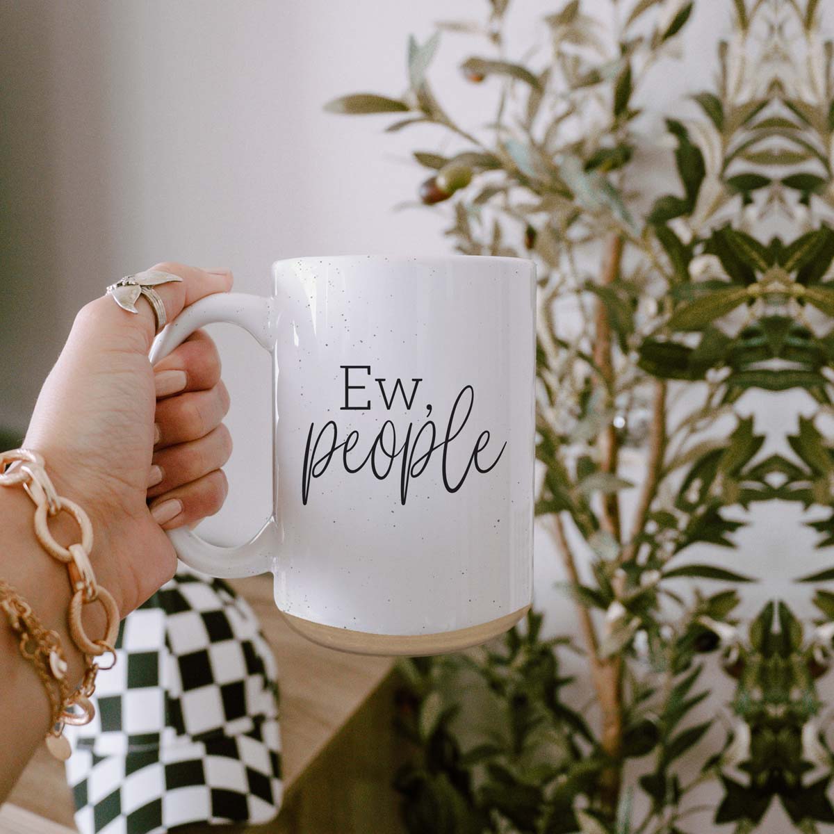 Ew People 16oz Ceramic Coffee Mug Funny Introvert Anti Social Gift BandsCo Straps
