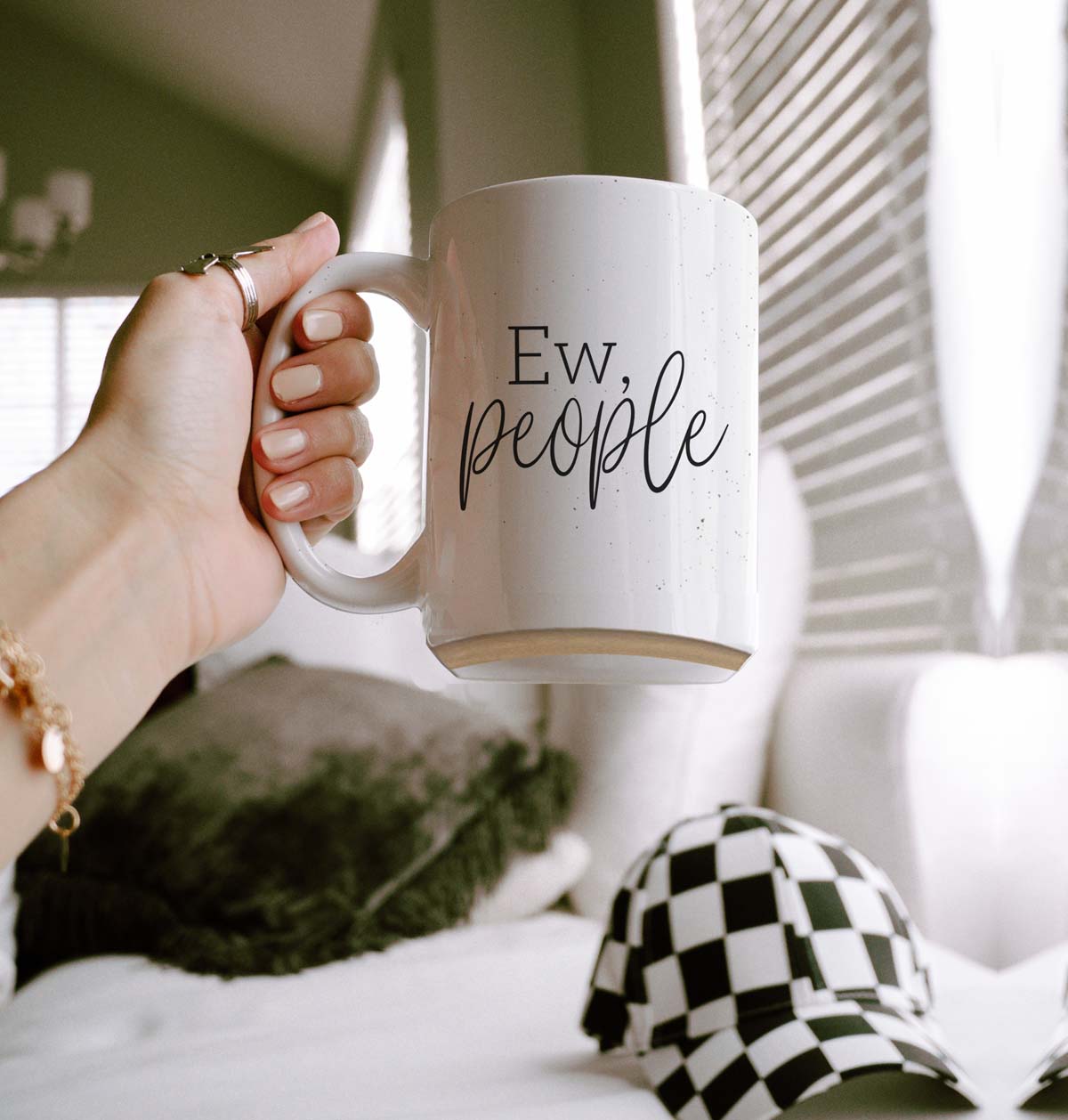 Ew People 16oz Ceramic Coffee Mug Funny Introvert Anti Social Gift BandsCo Straps