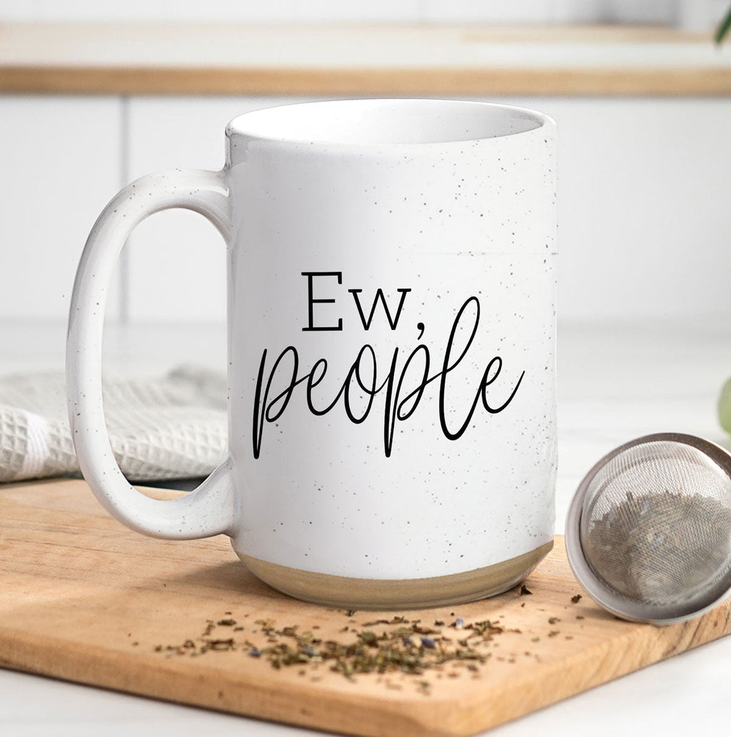 Ew People 16oz Ceramic Coffee Mug Funny Introvert Anti Social Gift BandsCo Straps