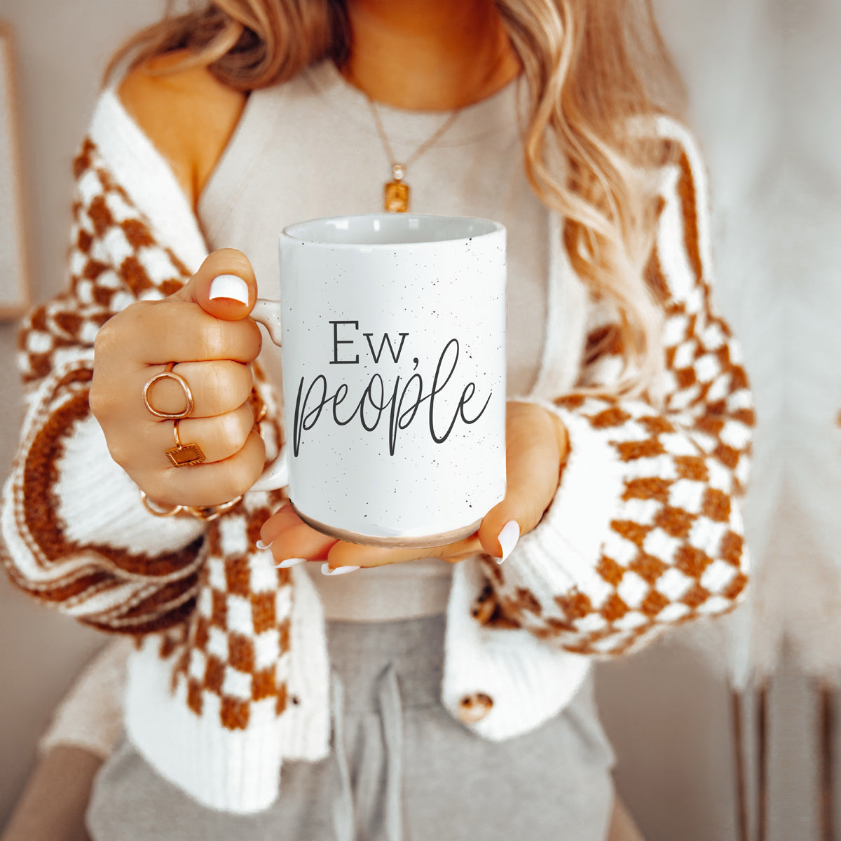 Ew People 16oz Ceramic Coffee Mug Funny Introvert Anti Social Gift BandsCo Straps