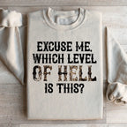 Excuse Me Which Level Of Hell Is This Sweatshirt Peachy Sunday