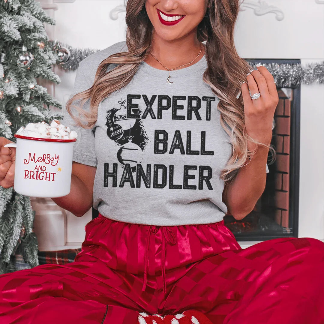 Expert Ball Handler Christmas Tee Peachy Sunday