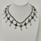 Handmade Woven Beaded Necklace | Glass Beads & Shell Pearls Choker | Intricate Seed Bead Art Necklace (MAC343)