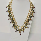 Handmade Woven Beaded Necklace | Glass Beads & Shell Pearls Choker | Intricate Seed Bead Art Necklace (MAC343)