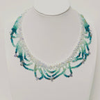 Handmade Woven Beaded Necklace | Glass Beads & Shell Pearls Choker | Intricate Seed Bead Art Necklace (MAC343)