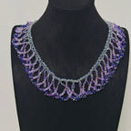 Handmade Woven Beaded Necklace | Glass Beads & Shell Pearls Choker | Intricate Seed Bead Art Necklace (MAC343)