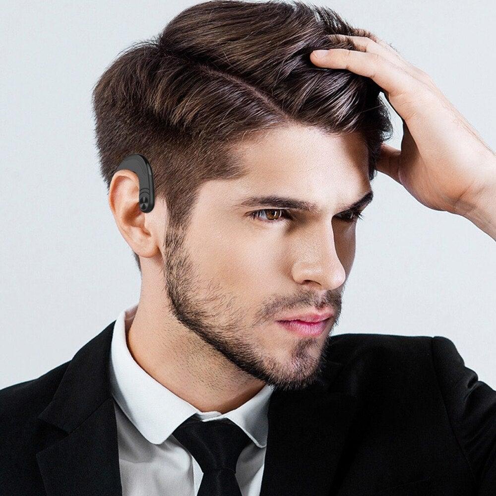 Exquisite Headphone Bluetooth Headset Single Noise Cancelling Ambient Sound Earphone Wireless Bluetooth Earbuds Office Over Ear Headphones Handsfree Business Bone Conduction Earphones Comfortable Secure Fit Headphones With Mic Stevvex
