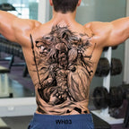 Extra Large Back Temporary Lion Tatoo Sticker Waterproof Black Luxury Big Modern  Design For Mens Stevvex