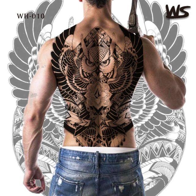 Extra Large Back Temporary Lion Tatoo Sticker Waterproof Black Luxury Big Modern  Design For Mens Stevvex