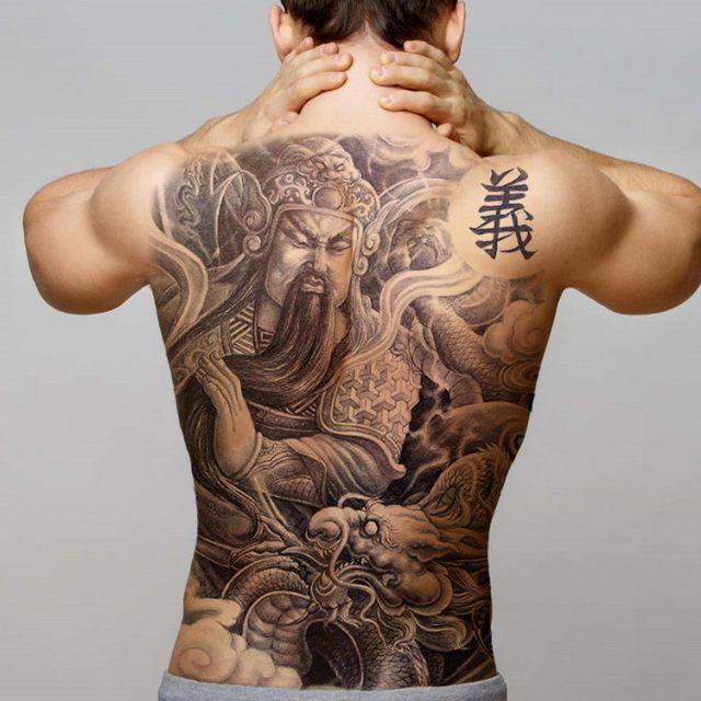Extra Large Back Temporary Lion Tatoo Sticker Waterproof Black Luxury Big Modern  Design For Mens Stevvex