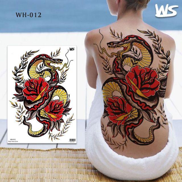 Extra Large Back Temporary Lion Tatoo Sticker Waterproof Black Luxury Big Modern  Design For Mens Stevvex