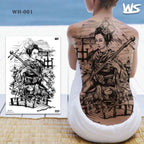 Extra Large Back Temporary Lion Tatoo Sticker Waterproof Black Luxury Big Modern  Design For Mens Stevvex