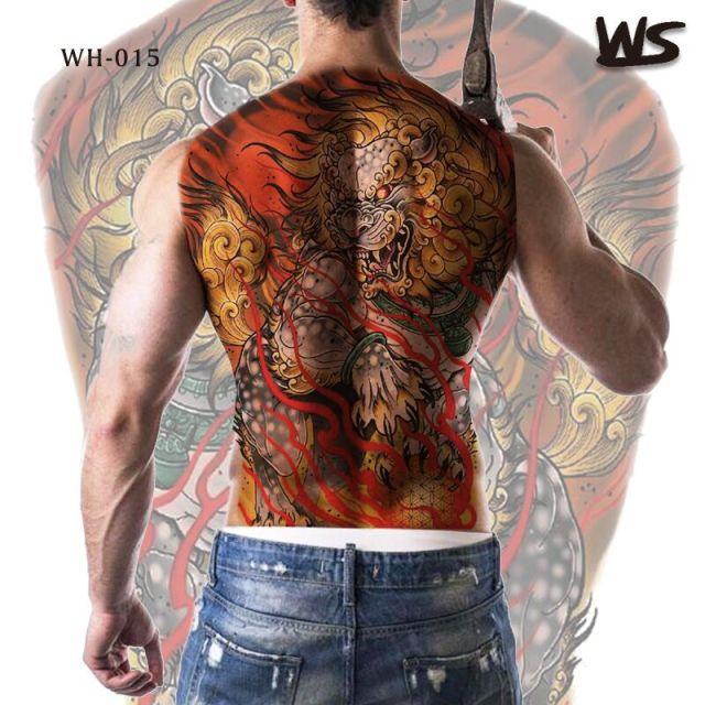 Extra Large Back Temporary Lion Tatoo Sticker Waterproof Black Luxury Big Modern  Design For Mens Stevvex