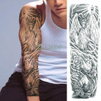 Extra Large Full Arm Leg Body Hand Waterproof Fake Tattoo Stickers Temporary Realistic Black Modern Mens Tattoo Stevvex