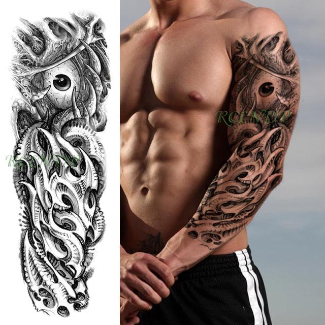 Extra Large Full Arm Leg Body Hand Waterproof Fake Tattoo Stickers Temporary Realistic Black Modern Mens Tattoo Stevvex