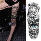 Extra Large Full Arm Leg Body Hand Waterproof Fake Tattoo Stickers Temporary Realistic Black Modern Mens Tattoo Stevvex