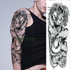 Extra Large Full Arm Leg Body Hand Waterproof Fake Tattoo Stickers Temporary Realistic Black Modern Mens Tattoo Stevvex
