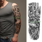 Extra Large Full Arm Leg Body Hand Waterproof Fake Tattoo Stickers Temporary Realistic Black Modern Mens Tattoo Stevvex