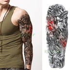 Extra Large Full Arm Leg Body Hand Waterproof Fake Tattoo Stickers Temporary Realistic Black Modern Mens Tattoo Stevvex