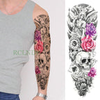 Extra Large Full Arm Leg Body Hand Waterproof Fake Tattoo Stickers Temporary Realistic Black Modern Mens Tattoo Stevvex