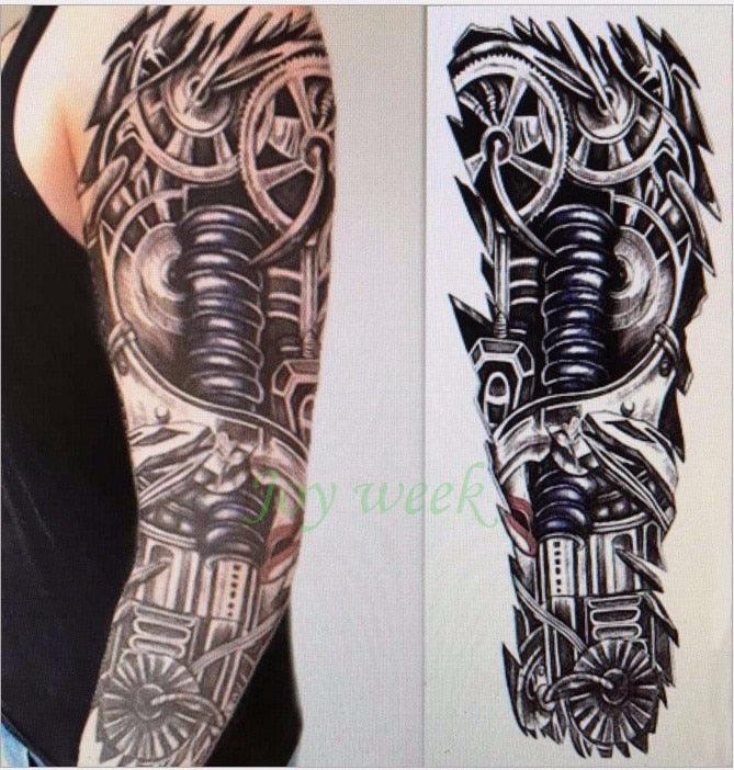 Extra Large Full Arm Leg Body Hand Waterproof Fake Tattoo Stickers Temporary Realistic Black Modern Mens Tattoo Stevvex
