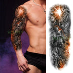 Extra Large Full Arm Leg Body Hand Waterproof Fake Tattoo Stickers Temporary Realistic Black Modern Mens Tattoo Stevvex