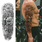 Extra Large Full Arm Leg Body Hand Waterproof Fake Tattoo Stickers Temporary Realistic Black Modern Mens Tattoo Stevvex