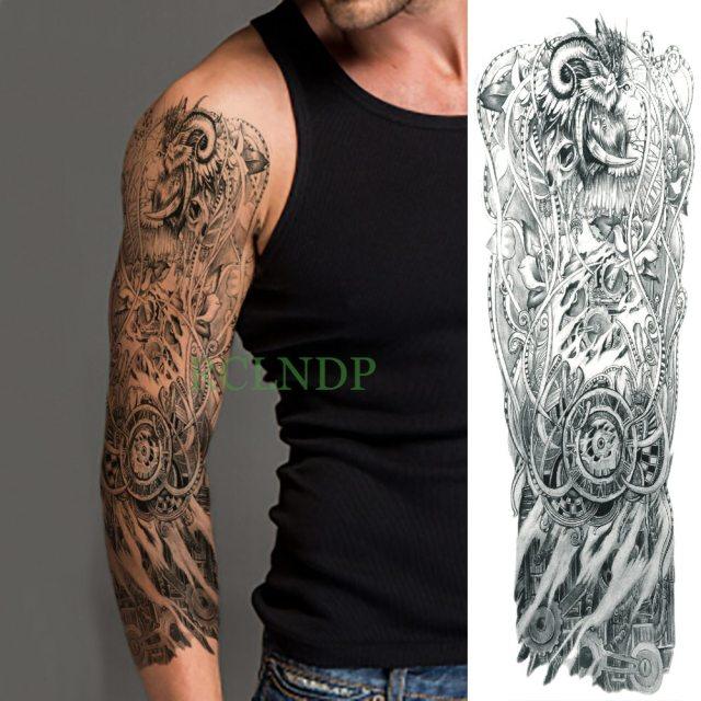 Extra Large Full Arm Leg Body Hand Waterproof Fake Tattoo Stickers Temporary Realistic Black Modern Mens Tattoo Stevvex