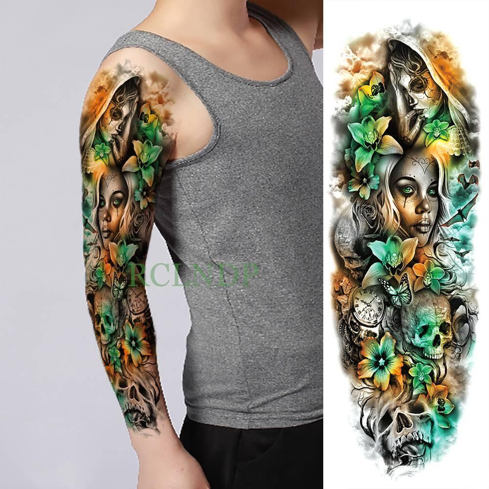 Extra Large Full Arm Leg Body Hand Waterproof Fake Tattoo Stickers Temporary Realistic Black Modern Mens Tattoo Stevvex