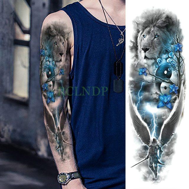 Extra Large Full Arm Leg Body Hand Waterproof Fake Tattoo Stickers Temporary Realistic Black Modern Mens Tattoo Stevvex