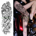 Extra Large Full Arm Leg Body Hand Waterproof Fake Tattoo Stickers Temporary Realistic Black Modern Mens Tattoo Stevvex