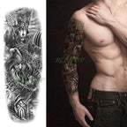 Extra Large Full Arm Leg Body Hand Waterproof Fake Tattoo Stickers Temporary Realistic Black Modern Mens Tattoo Stevvex